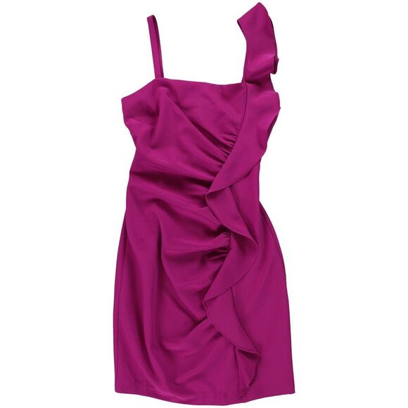 GUESS Womens Ruffled Bodycon Dress, pink, 8 - Picture 1 of 3